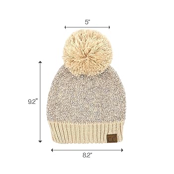 C.C Sequin Pom Beanie for Women - Acrylic Stretchable Soft
